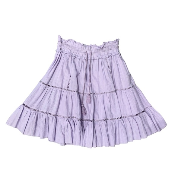 Isabel Marant Etoile Lioline Tiered Mini Skirt Lilac NWT - Picture 3 of 11
